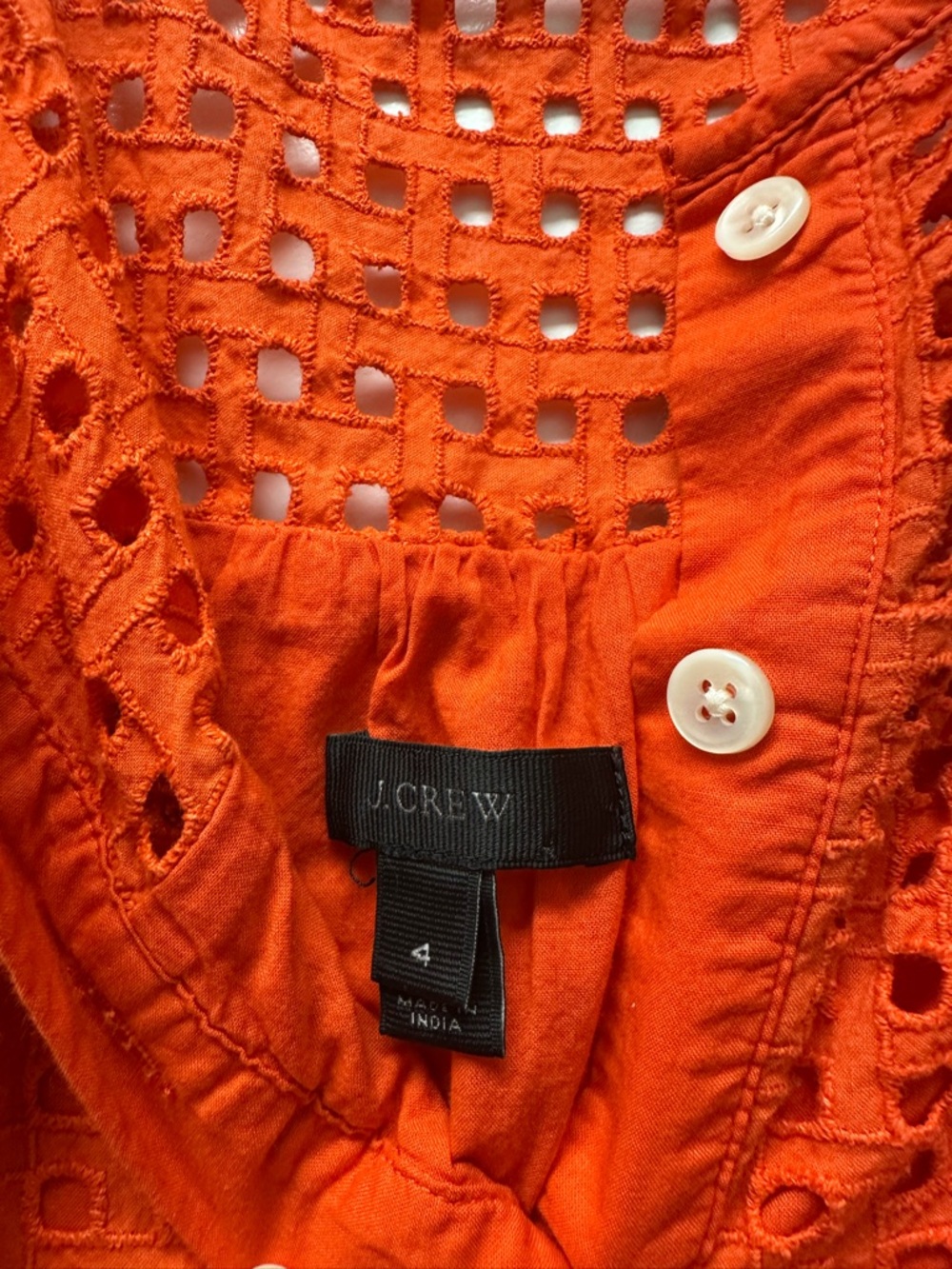 LIKE NEW J.Crew Sleeveless Red Eyelet Dress casual summer SZ 4 - Picture 2 of 5